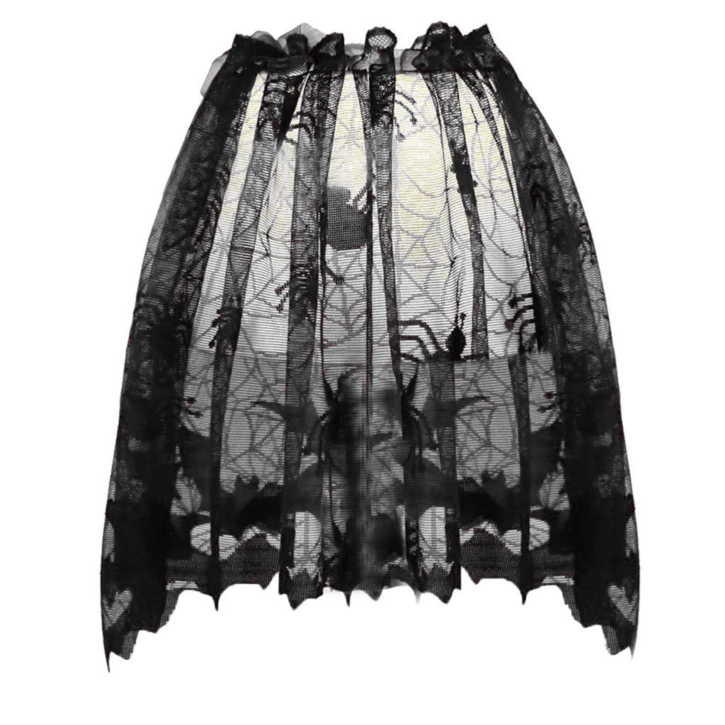 Best Spider Web Lace Tablecloth Indoor Bar Decor Table Cover Black