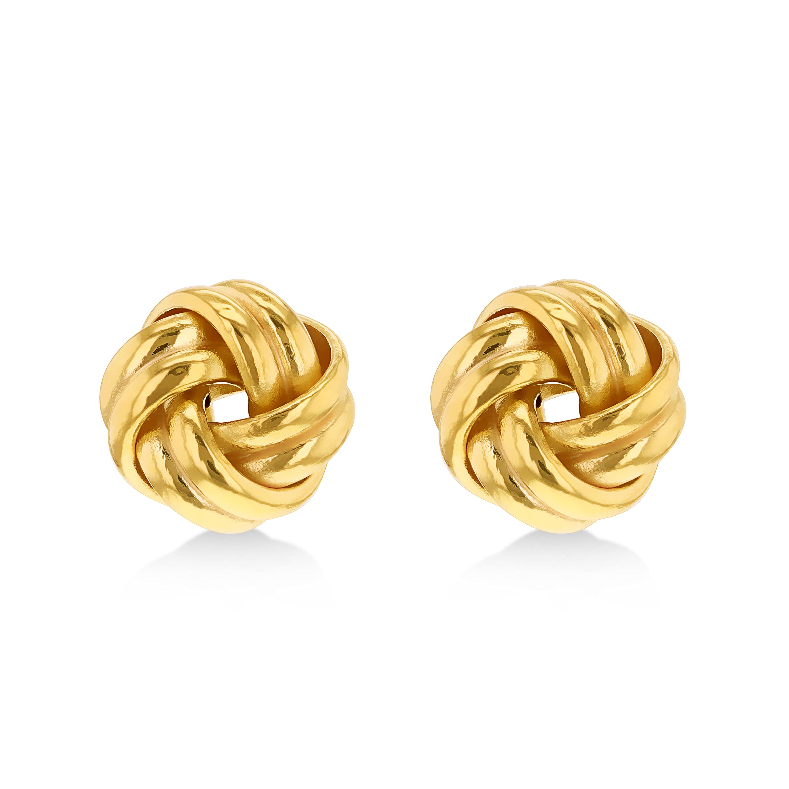 CARISSIMA Women's 18 ct Yellow Gold 9 mm Four Strand Knot Stud Earrings