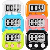 6 Pack Digital Timer for Kids Classroom,Kitchen Timers for Cooking | Kitchen Timers for Cooking,Strong Magnetic,Loud Alarm,Large Screen,stopwatch timer