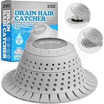 5.5 Inch Silicone Shower Drain Cover With Metal Core - Heavy-Duty Hair Catcher For Bathroom, Kitchen, Flat Drains