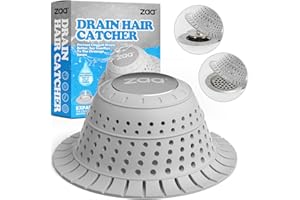 zaa Hair Catcher for Bathtub Drain, Silicone Collapsible 1 Pack Drain Hair Catcher, Drain Cover for Pop-Up and Regular Drains
