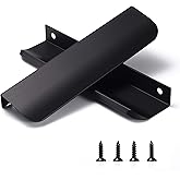 Satanga Dresser Drawer Pulls Kitchen Matte Black Cabinet Pulls Handles Hardware Closet Square Bar Drawer 5Pack Easy to Instal