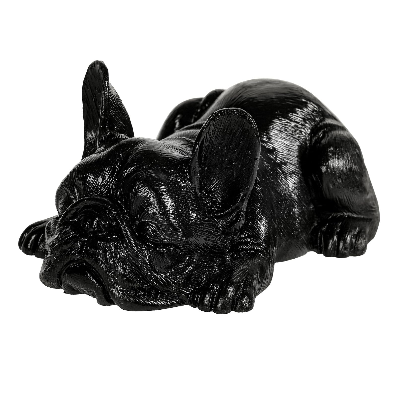 mookaitedecor Resin Sleeping French Bulldog Figurine Ornament for Home Office Desk Decor, Resin Animal Gift for Dog Lover, Lucky Puppy Statue Figure Cute Car Decor