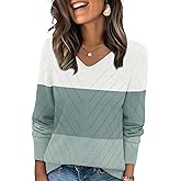 WIHOLL Sweaters for Women V Neck Casual Knit Long Sleeve Tops Lightweight Pullover Clothes Fall Fashion Outfits 2026