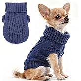 Chihuahua Sweater Dog Sweater for Small Dogs Male XXS Dog Clothes Fall Winter Knitted Sweaters Warm Puppy Clothes Turtleneck Outfit Extra Small Doggie Coat XXS (XX-Small)