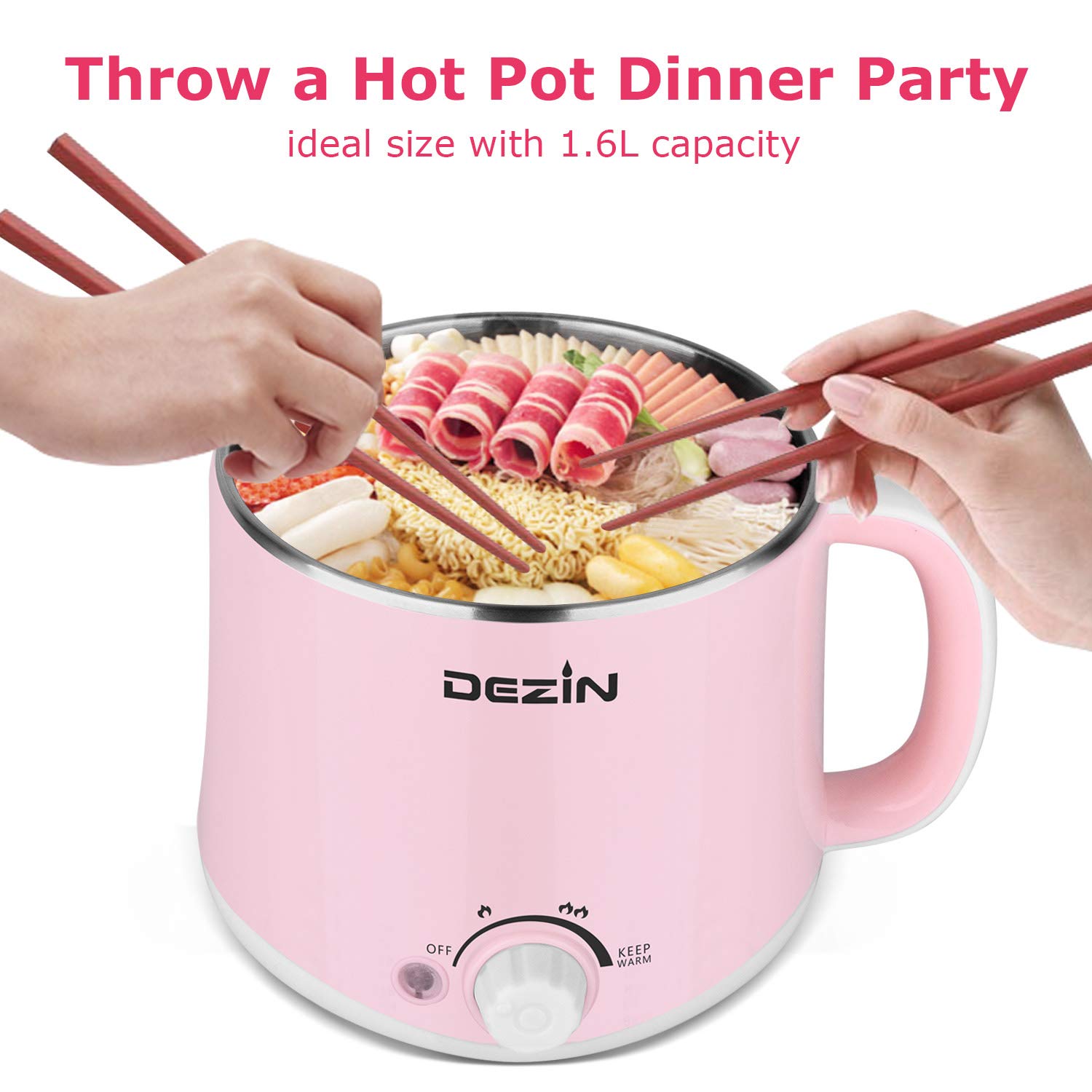 Dezin Electric Hot Pot, Rapid Noodles Cooker, Stainless Steel Mini Pot 1.6 715802988318 eBay