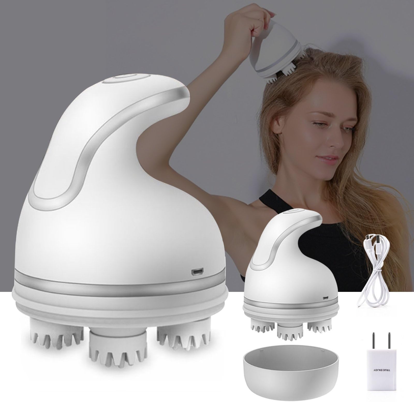 Fabura 3D Kneading Tool Electric Body Skin Massager for Head Eyes Neck Back, Relieve Pain, Reduce Stress, Help Sleep, Skin-Friendly & Silent
