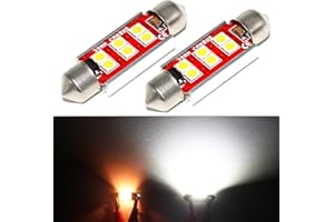 PHINLION 39MM 6411 Festoon LED Bulbs, 500 Lumens Super Bright 3030 6-SMD Error Free 6413 64181 DE3425 DE3423 LED Bulbs for Interior Map Dome License Plate Trunk Courtesy Lights, 6000K Xenon White