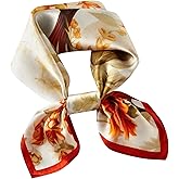 WUZININGLE 100% Mulberry Silk Neck Scarf, 21"x21" Silk Hair Head Scarf for Women Men, Lightweight Square Silk Scarf Small