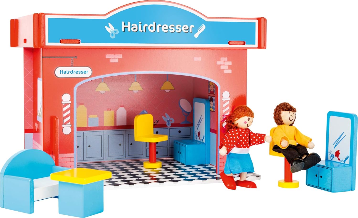 Small Foot 10856 Wooden Hair Salon Playset, Multicoloured - Image 3