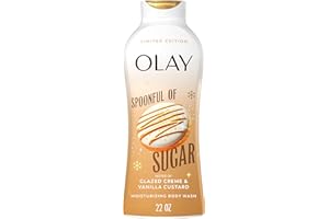 Olay Body Wash for Women, Hydrating & Moisturizing, Holiday Edition, With Plant Based Cleansers, B3 Complex, For All Skin Types, Spoonful of Sugar with Glazed Crème & Vanilla Custard Scent, 22 fl oz