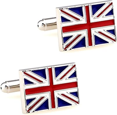 Amazon Cifidetのイギリスの国旗uk British Britainファッションメンズシャツのカフスボタンギフトボックス カフス 通販