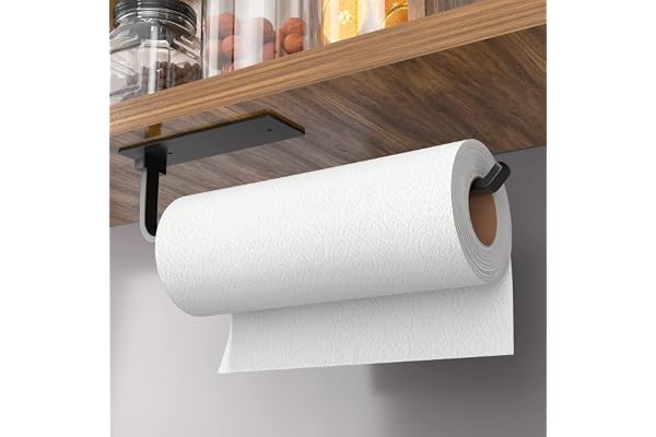 Wall Mount Paper Towel Holder – Dual Mount Matte Black Aluminum