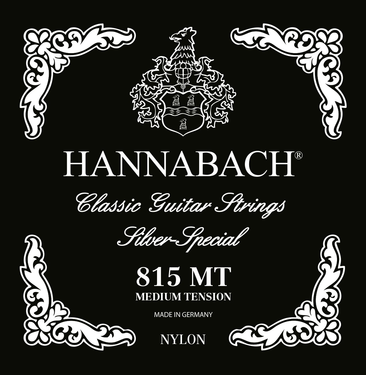 Hannabach 652773 Series 815 Silver Special ProfiPack for Classic Guitar Medium Tension String Set - Black