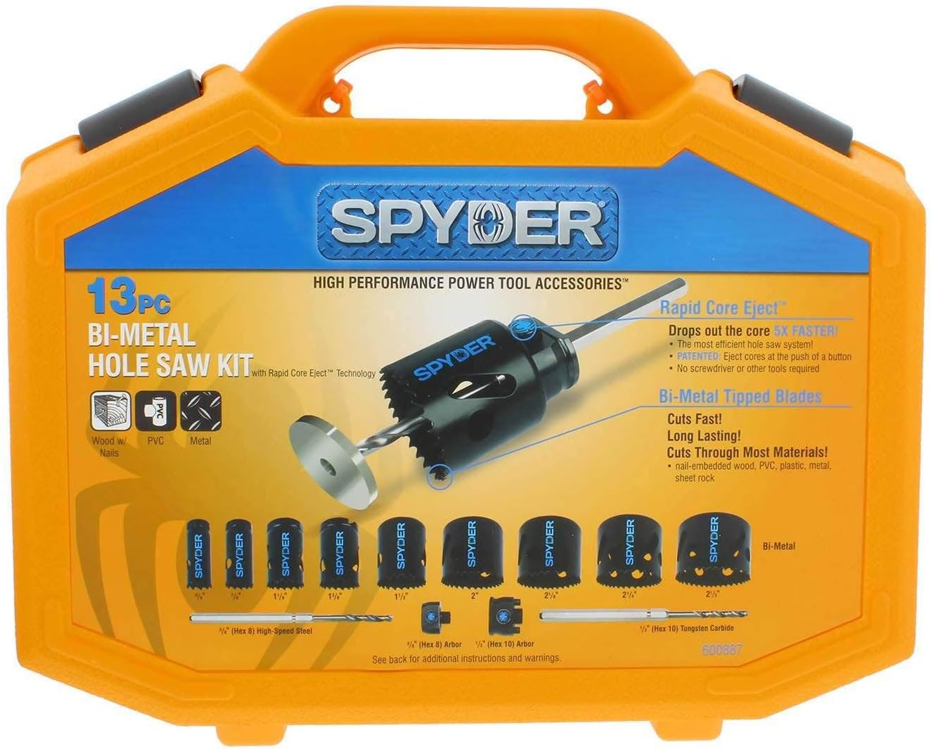 Spyder 600887 13-Piece Hole Saw Kit