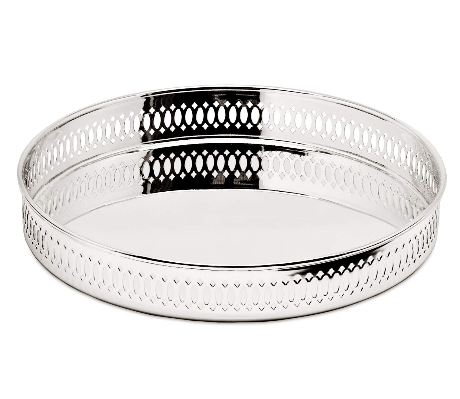 EDZARD serving tray gallery tray Coro, round, silver plated, tarnish protected, diameter 9,1 in, height 1,4 in