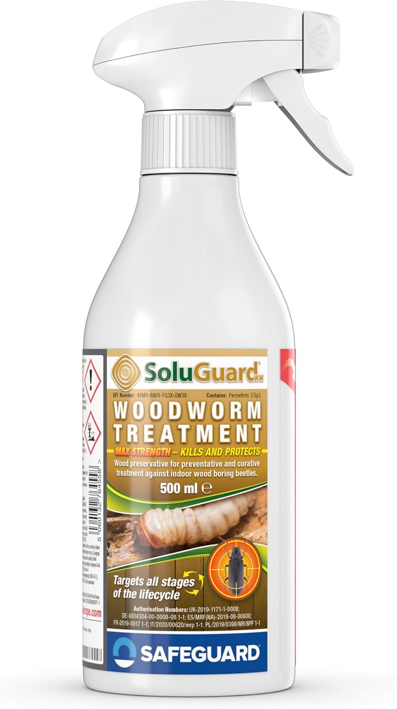 Safeguard Soluguard Woodworm Treatment 500ml Ready For Use High Strength