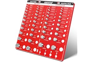 HONTAITUO 54 Nut and Bolt Thread Checker Standard and Metric,Bolt Size and Thread Gauge with 22 Standard & 24 Metric Bolt & 8 Drill Bit Gauge,Bolt and Nut Identifier Gauge