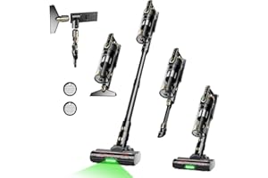 Trucozie Cordless Vacuum Cleaner, Self-Standing Lightweight Stick Vacuum with 50 mins Runtime, Powerful Suction, Anti-Tangle Wireless Vacuum for Home, Hardwood Floor, Carpet, Pet Hair, Black