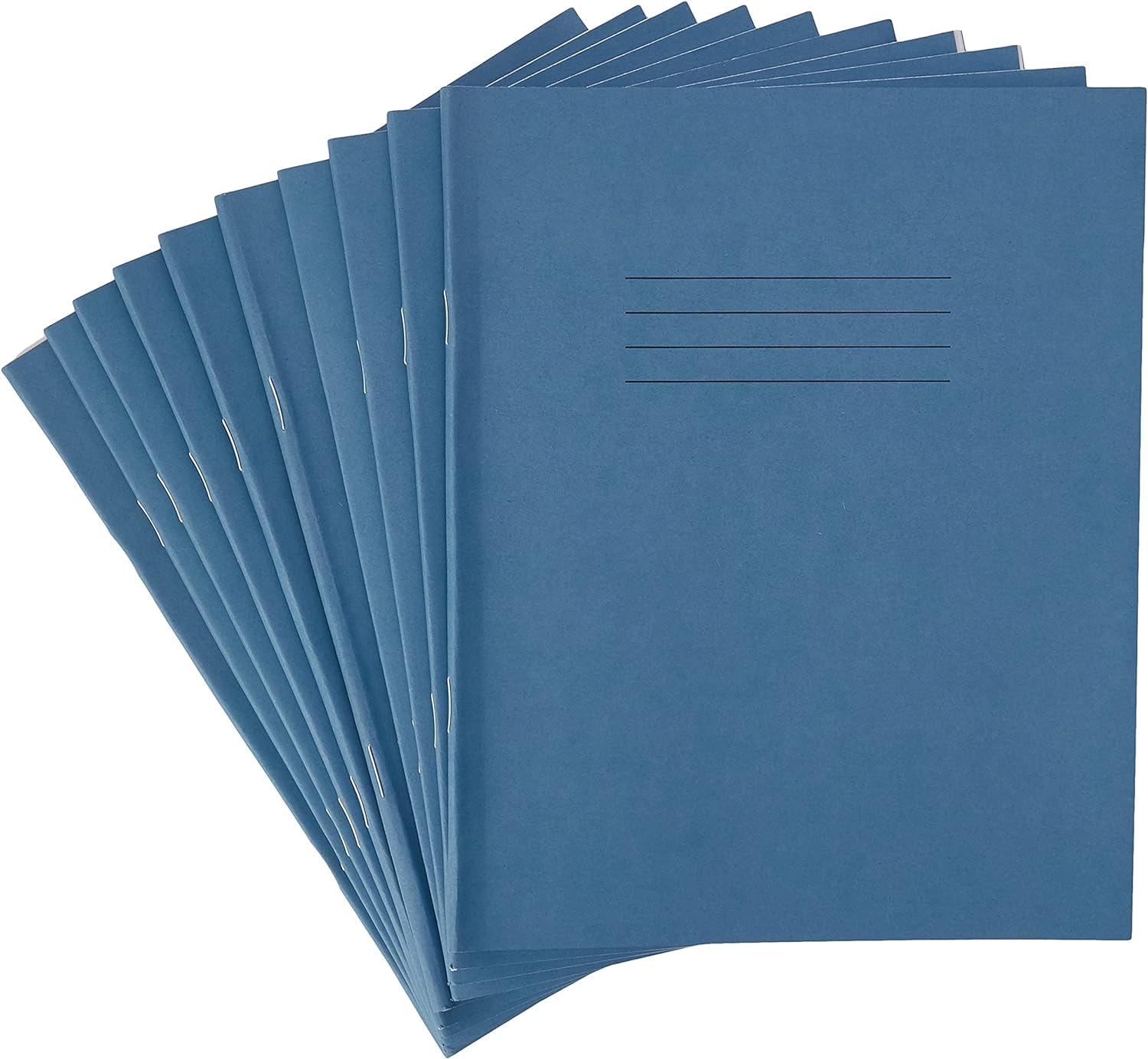 Rhino 8 x 6.5 Exercise Books, 48-Page / 10mm Squared Paper Notebook, 10-Pack, Writing Book, Office & School Stationery Supplies, Light Blue