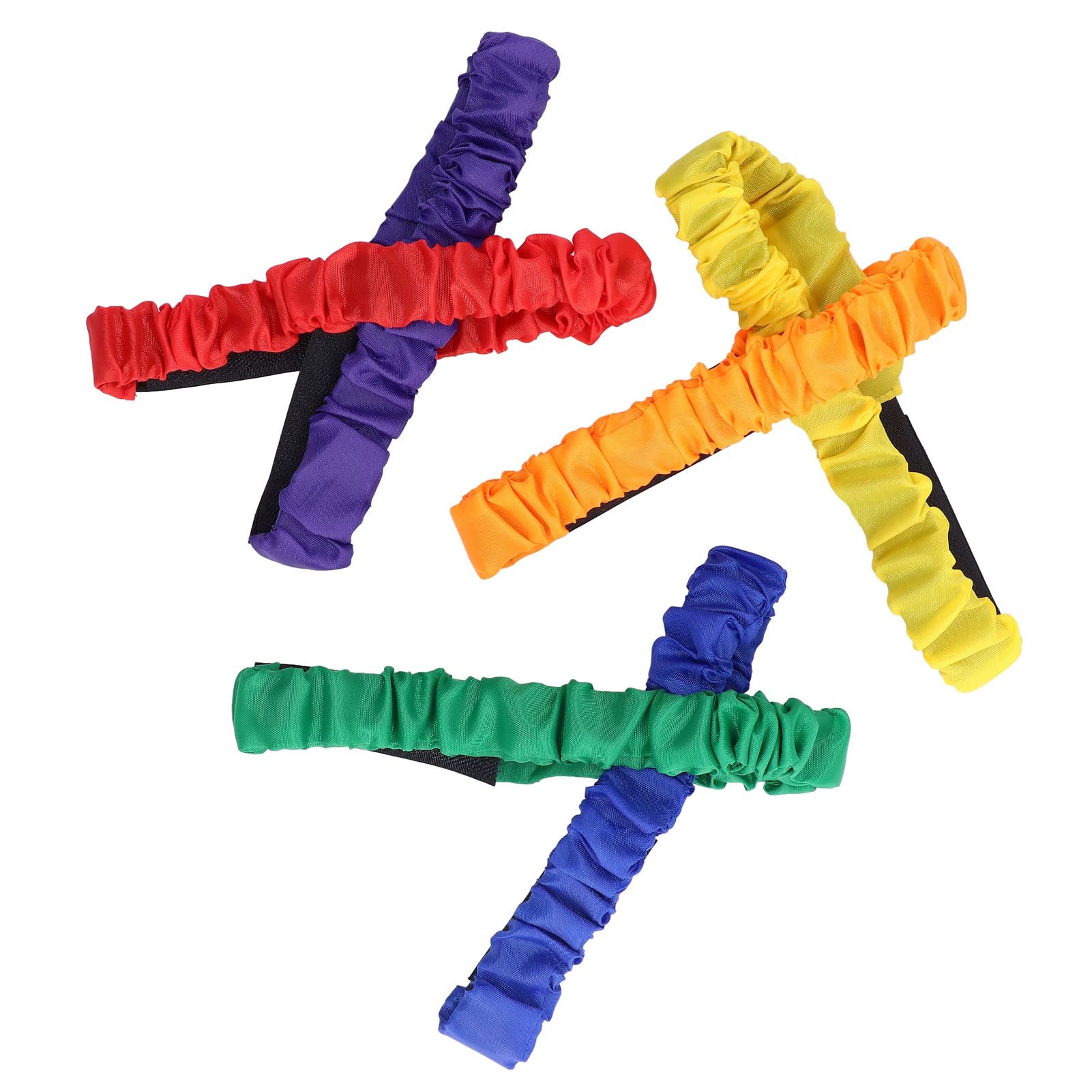 Keenso 3 Legged Race Bands, Colored Nylon Elastic Expandable Training Props, 3 Leg Race Rope for Children, Adults, Team Building, Outdoor Sports, Fitness Training, Party Games
