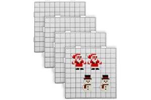 Fuse Beads Pegboards – 4PCS Heat-Resistant Reusable Squares, 5.7 x 5.7 Inch Melting Beads Mat with Picking Tool | High-Temper