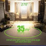 CLAONER Solar Security Lights Outdoor 158 LED Motion Sensor 3 Modes 4 Pack view 7
