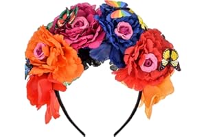 DreamLily Rose Flower Crown Headband HalloweenCinco De Mayo Party Costume Headpiece NC26