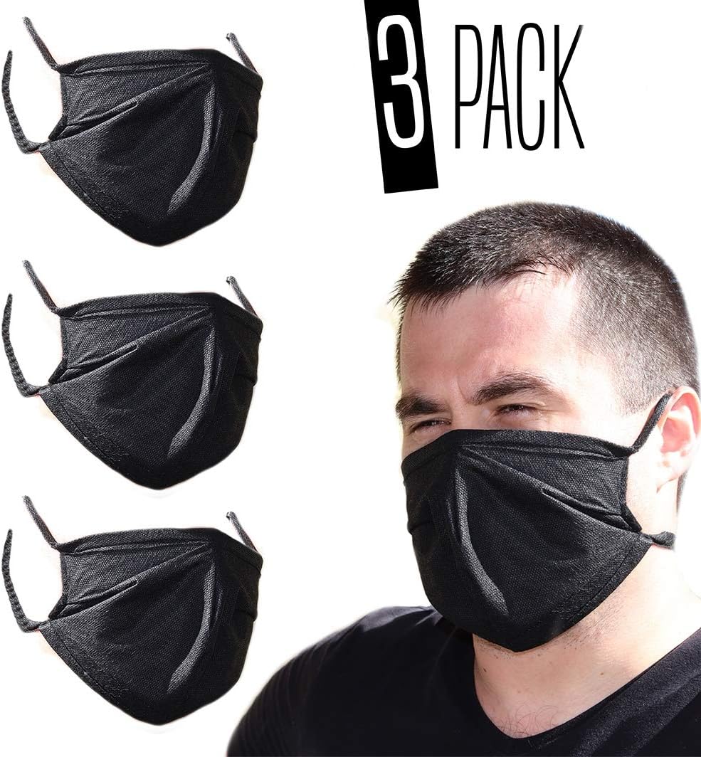 Outdoor face mask for Men, Woman, Kids. Anti dust mask for Moving, Sports. Washable Black Mouth mask.