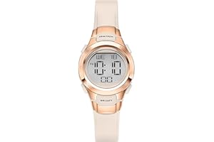 Armitron Sport Women's 45/7012PBH Rose Gold-Tone Accented Digital Chronograph Blush Pink Resin Strap Watch