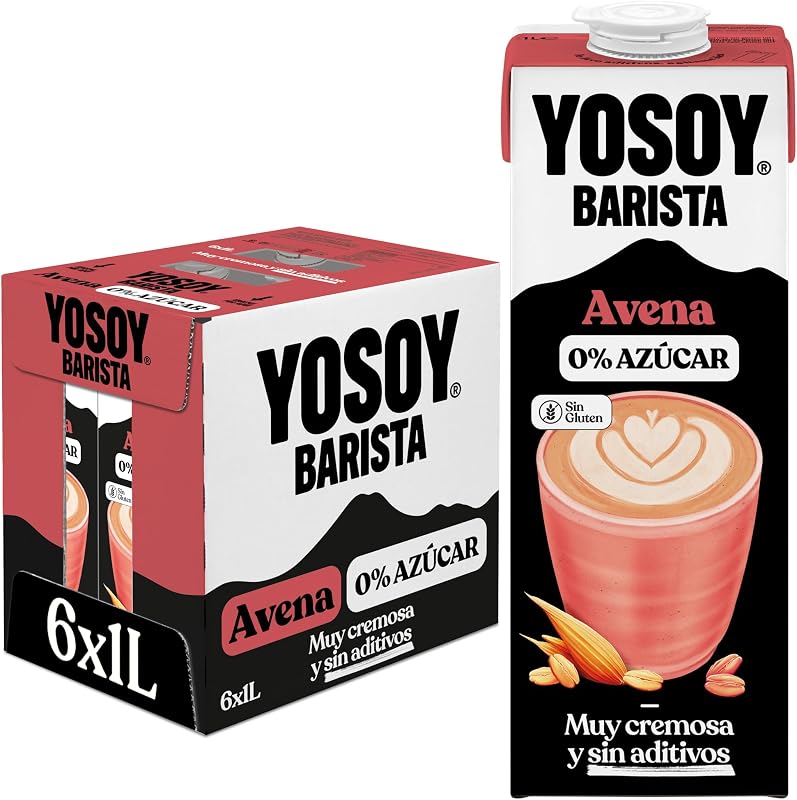 Bebida de Legumes de Aveia Barista sem Açúcar, Pacote de 6 x 1L