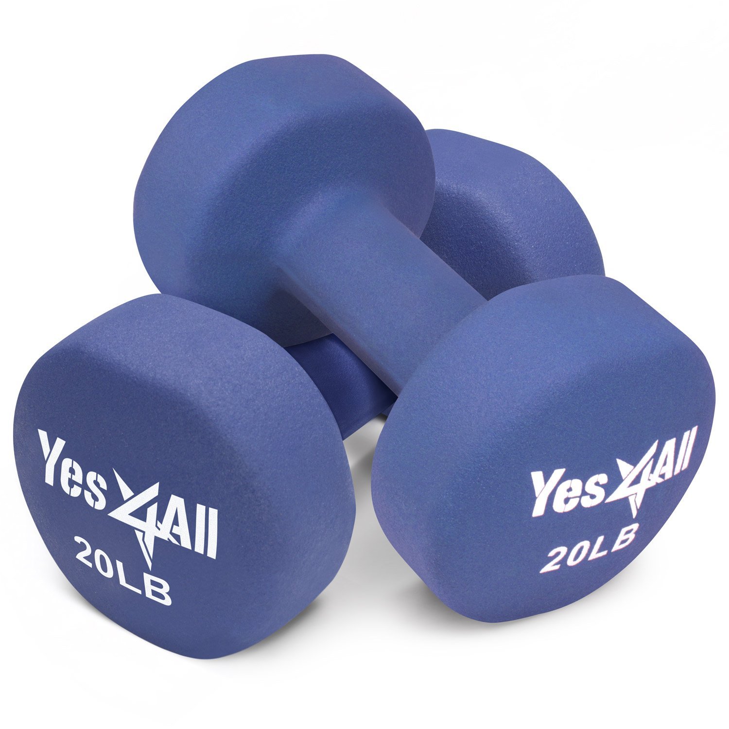 Yes4All Deluxe Neoprene Dumbbells (A Pair) Multi Color & Weights