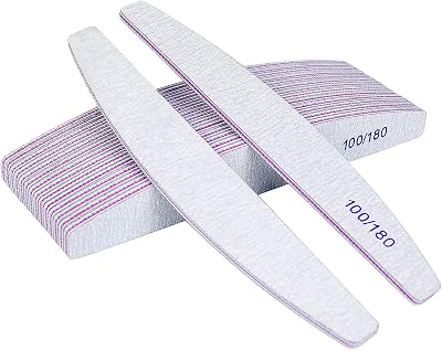 URAQT 16PCS Professional Nail Files 100/180 Grit Double Sided Emery Board