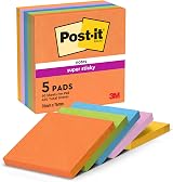 Post-it Super Sticky Notes 450 Sheets Pack of 5 76x76 mm Bright Colors