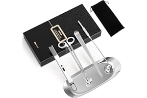 RONXS 5 in 1 Candle Accessory Set, Candle Wick Trimmer Cutter, Candle Electric Lighter, Candle Snuffer Extinguisher, Wick Dipper with Gift Package for Candle Lovers, Gift for Her(Silver)