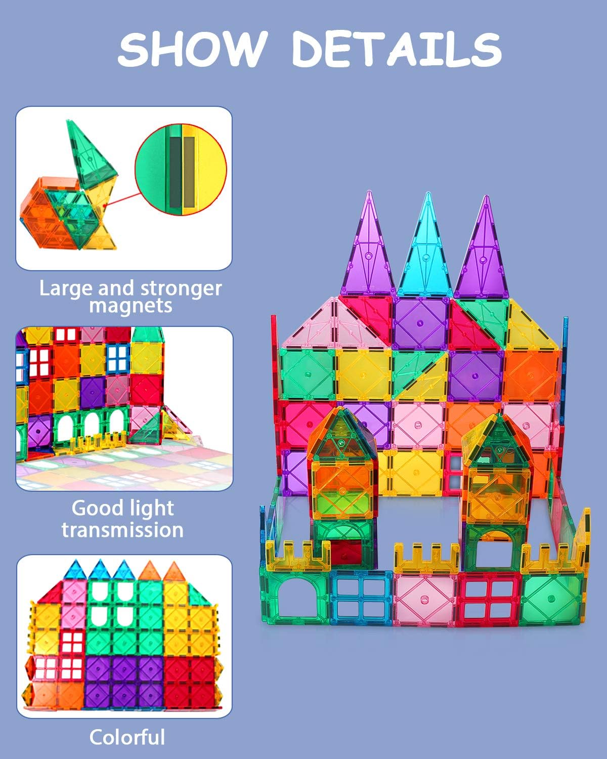 VATENIC 120PCS Kids Magnetic Tiles Building Blocks Set 3D Color Magnetic Blocks Toys for Kids Children,Educational Learning Toys Birthday Gifts for Boys Girls Age 3 4 5 6 7 8 9 10 Year Old: Toys & Games