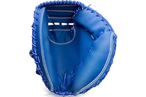 KRTOYUST® Baseball Catcher Mitts,Performance Composite Leather Catcher's Glove for Youth Adult | Right Hand Throw (Blue, 33 i