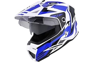 1Storm Youth Kids Dual Sport Dual Visor Motorcycle Motocross Off Road Full Face Helmet Matt Black
