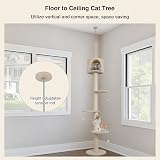 ARTETHYS Floor to Ceiling Cat Tree 260cm 5 Tiers Beige view 3