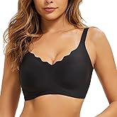VRCOMFY Wireless Bras for Women, Comfortable No Underwire Seamless Push Up Everyday Bras with Adjustable Straps
