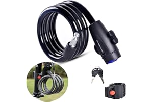 Bike Lock with 2pcs Keys, 4 Feet Bike Cable Lock, Thick Bike Lock Cable Coiled Secure Bicycle Lock Heavy Duty Bicycle Lock Ca