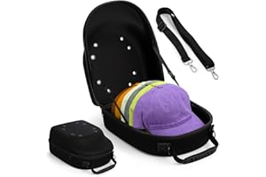Peohud Hat Case for Baseball Caps, Cap Carrier Storage Bag, Hat Travel Case with Carrying Handle and Shoulder Strap, Easy to Carry Baseball Cap Organizer Holder for 6 Hats, Perfect for Traveling,