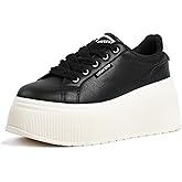 LUCKY STEP Women's Platform Fashion Sneakers Classic Wedge Canvas Casual Low Top Retro Walking Shoes