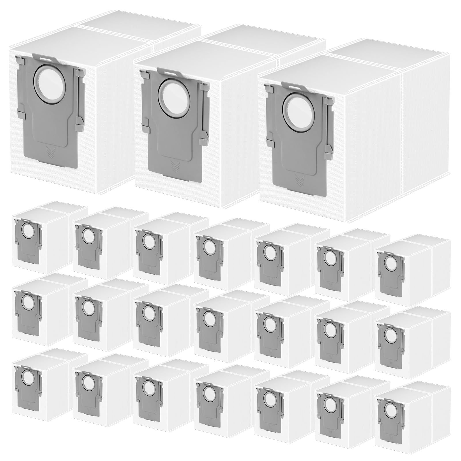 Sinnya 24 Packs Q Revo Dust Bags for Roborock QV 35A/Qrevo S5V/Saros 10/10R/Qrevo/Q RevoS/Qrevo Pro/Plus/MaxV/Master/Curv S5X/Edge S5A/S8 MaxV/S8 Max Ultra Robot Vacuum Cleaner, 3.5L Large Capacity