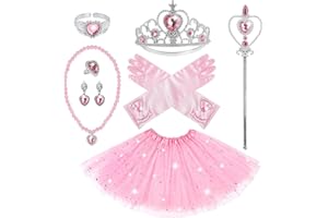 BIBUTY Princess Dress Up Accessories Princess Crown for Little Girls, Princess Gloves Tutu Costume Toy Gift for 3-6 Girl