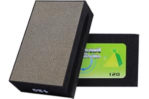 BSRTTOOL Diamond Hand Polishing Pads 120 Grit Sanding Blocks Foam Backing for Tile Stone Marble Concrete Ceramics Granite Glass Wet Dry 1PCS(Grit-120)