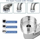Cunbayi 1440° Rotatable Faucet Extender 2 Spray Mode Tap Aerator Silver view 5