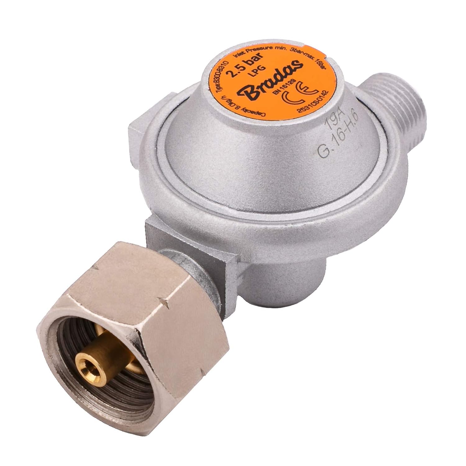 PROPANE BUTANE GAS HIGH PRESSURE REGULATOR 2,5bar 8kg/h BBQ, CAMPING