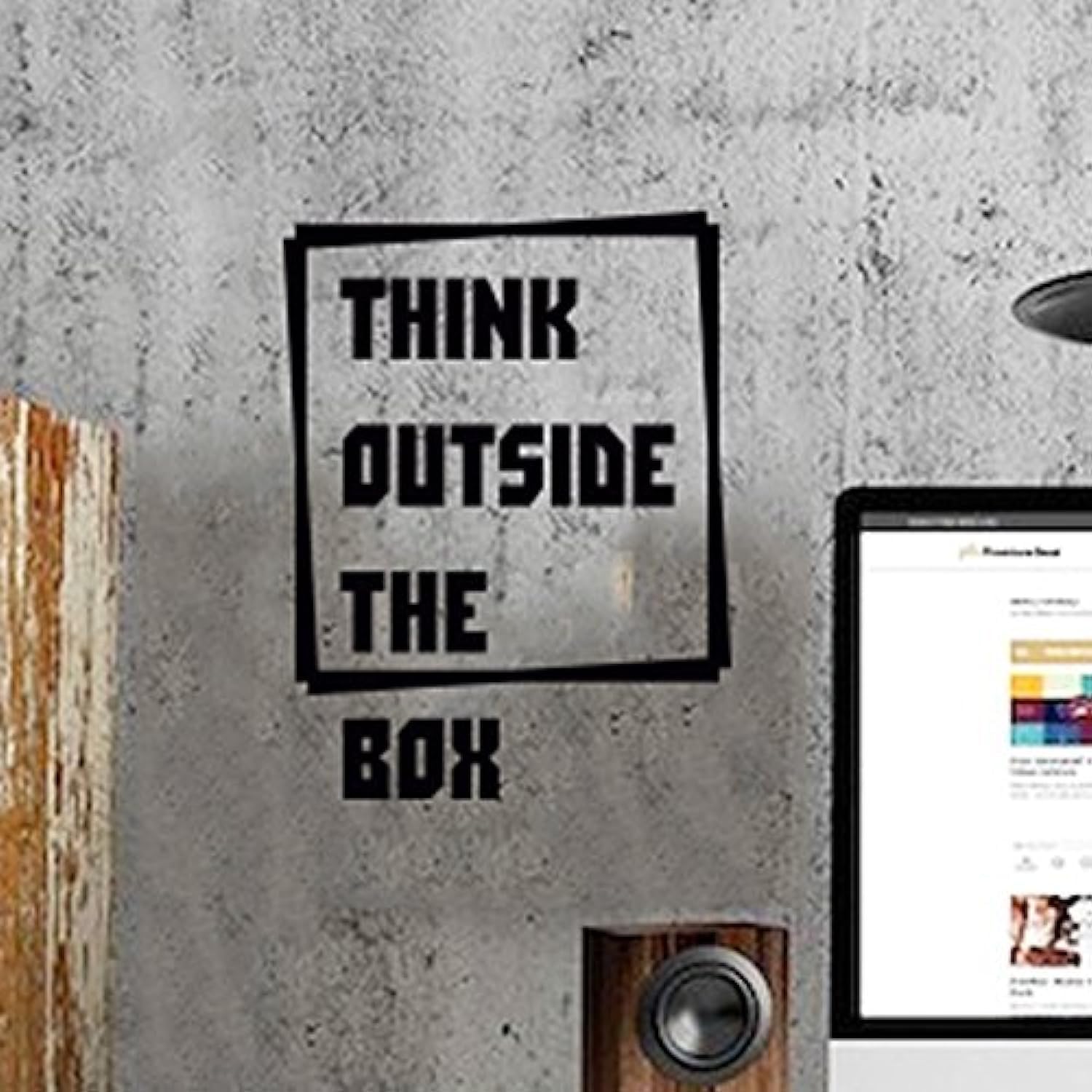 Think Outside The Box Wall Quote Vinyl Sticker Decal Decor Love Art Mural Wall Sticker Sport Vinyl Decal Art Mural Graphic Decor Lettering