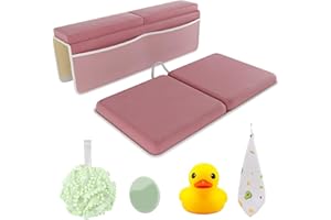 Baby Bath Knee Elbow Support Pads Set Waterproof Soft Memory Foam Pads Organizer Pockets Quick Dry Foldable Non-Slip Baby Tod